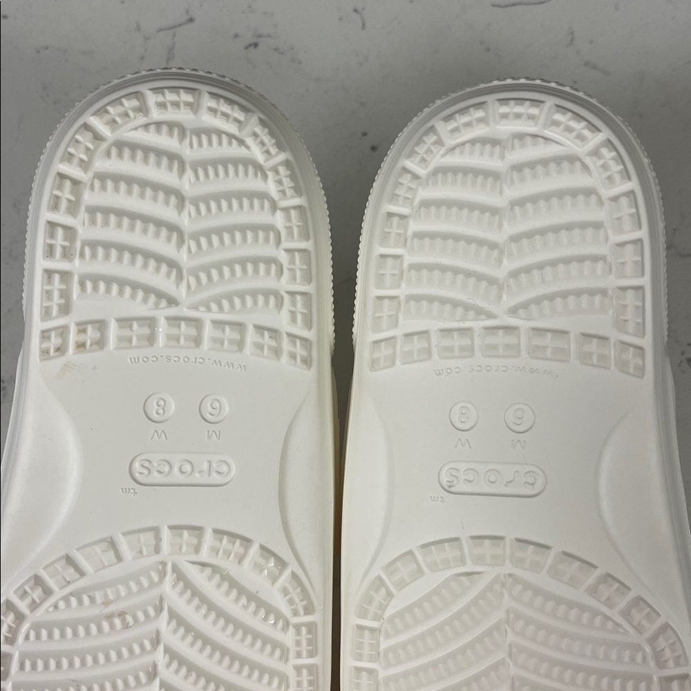 Crocs Classic 206761 Slide Sandals Unisex White Comfort Two-Strap Casual 8W - 6M - Picture 11 of 17